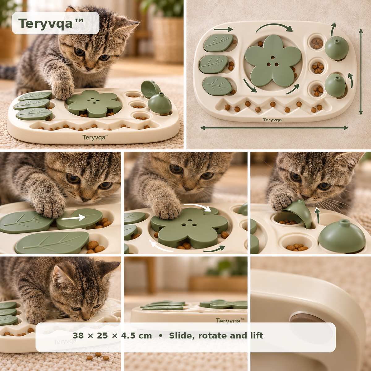 Teryvqa™ QuestBites Multi-Compartment Puzzle Feeder