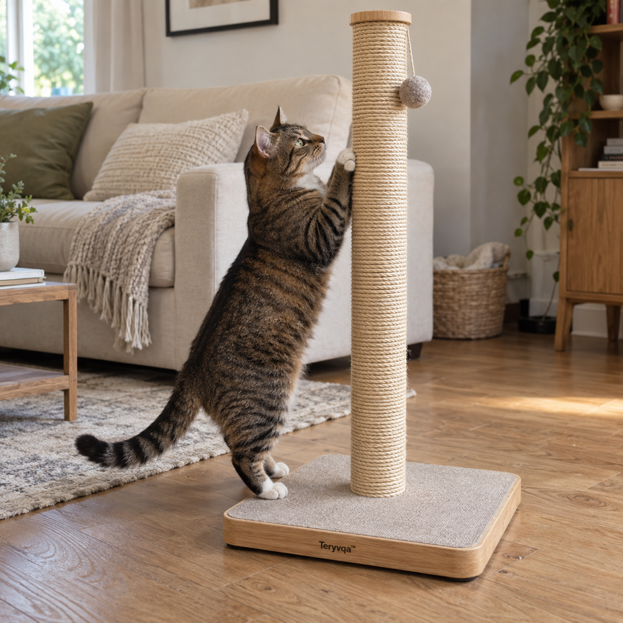 Teryvqa™ TallReach Sisal Cat Scratching Post & Hanging Ball