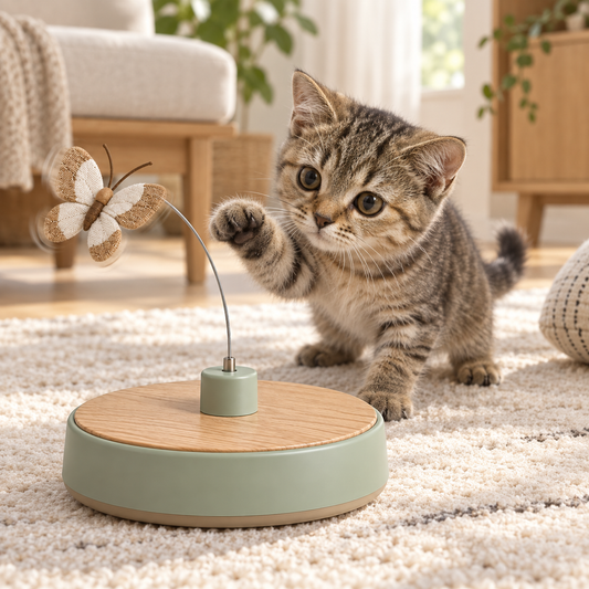 Teryvqa™ FlutterSpin Rotating Butterfly Cat Toy