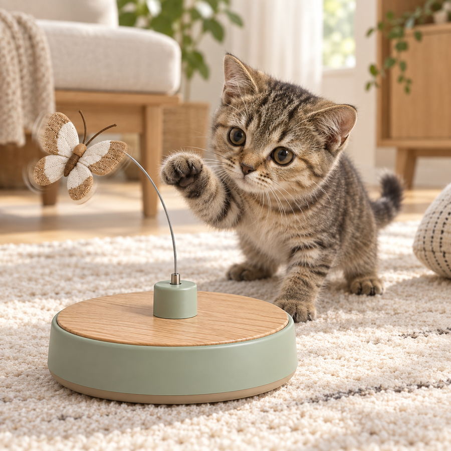 Teryvqa™ FlutterSpin Rotating Butterfly Cat Toy