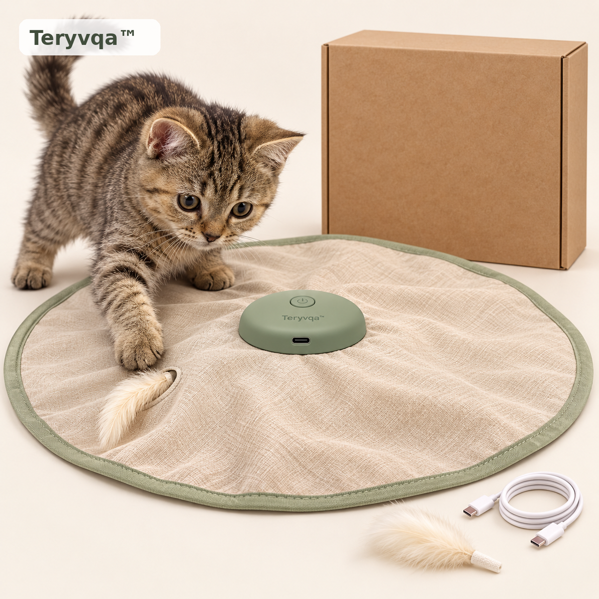 Teryvqa™ PeekPounce Electric Hide-and-Seek Cat Play Mat