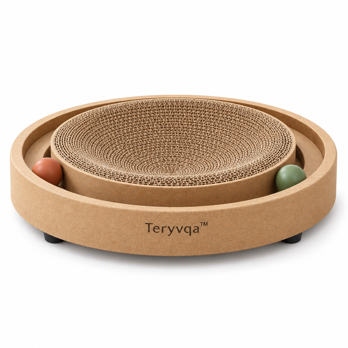 Teryvqa™ OrbitNest Round Cat Scratcher & Ball Track
