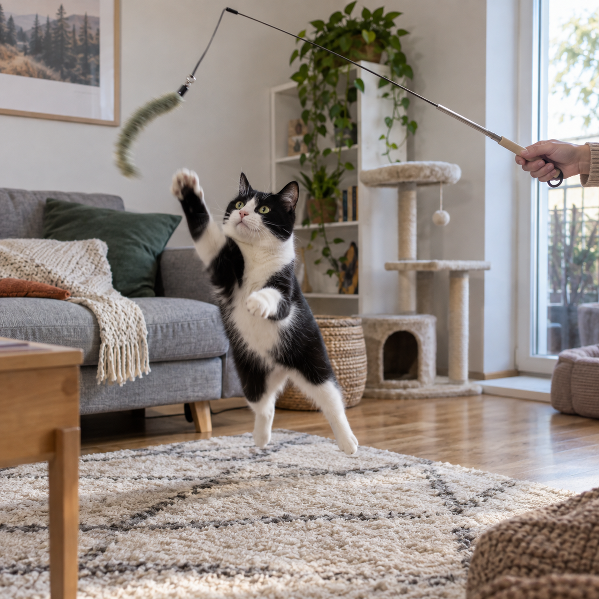 Teryvqa™ FeatherReach Telescopic Cat Wand Gift Set