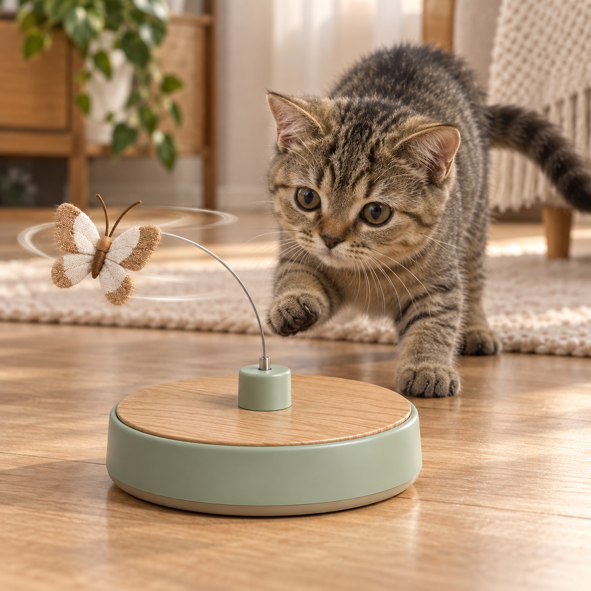 Teryvqa™ FlutterSpin Rotating Butterfly Cat Toy