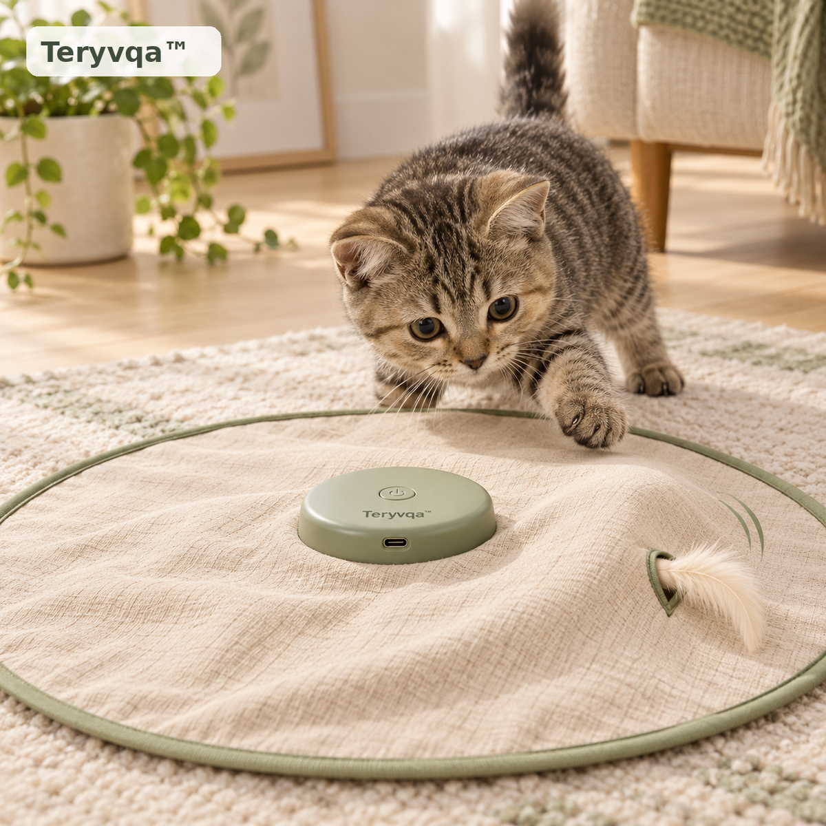 Teryvqa™ PeekPounce Electric Hide-and-Seek Cat Play Mat