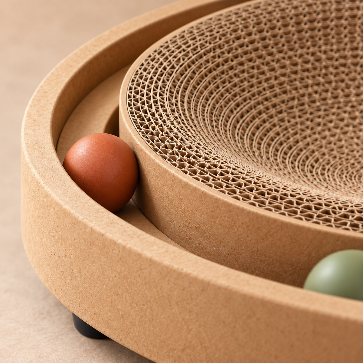 Teryvqa™ OrbitNest Round Cat Scratcher & Ball Track