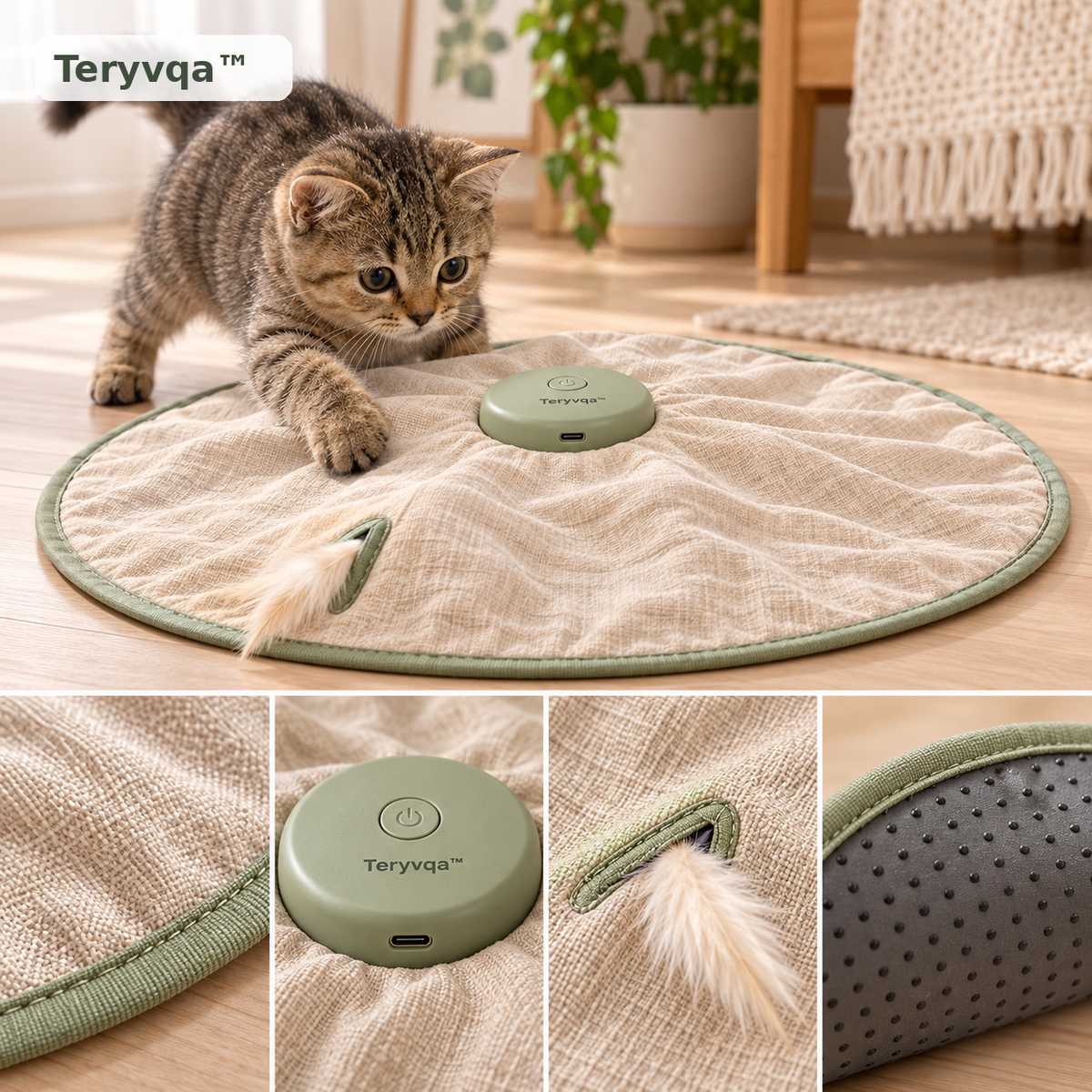 Teryvqa™ PeekPounce Electric Hide-and-Seek Cat Play Mat