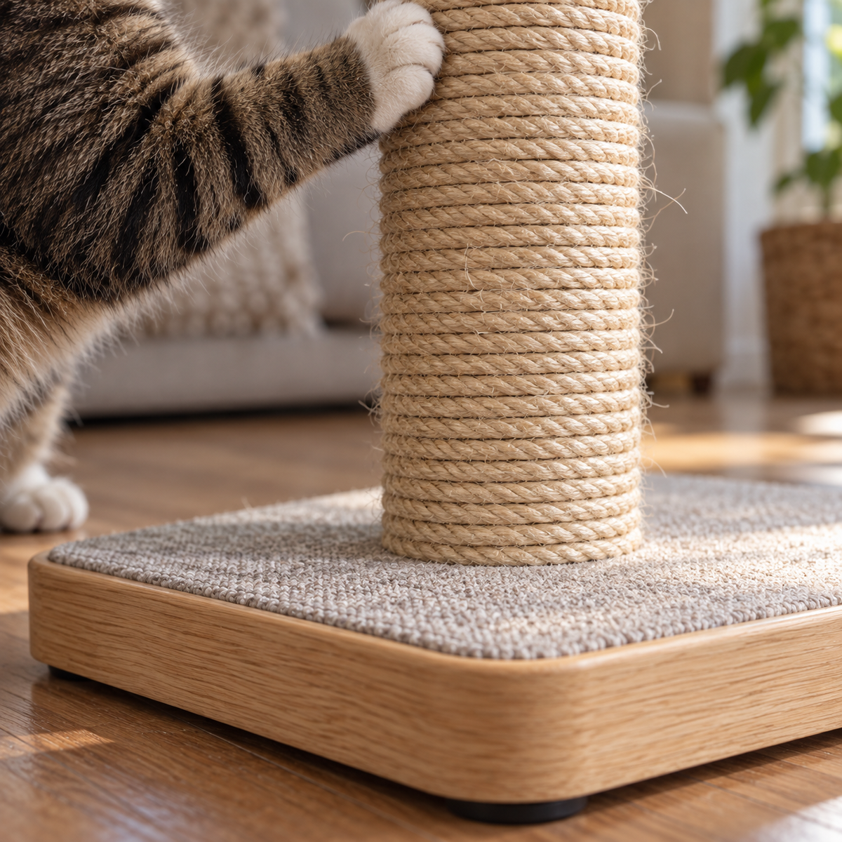 Teryvqa™ TallReach Sisal Cat Scratching Post & Hanging Ball