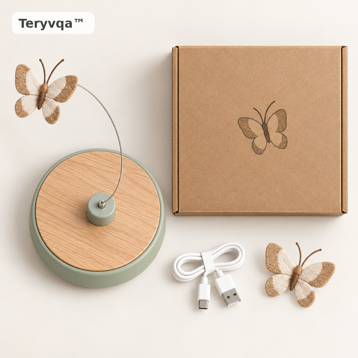 Teryvqa™ FlutterSpin Rotating Butterfly Cat Toy