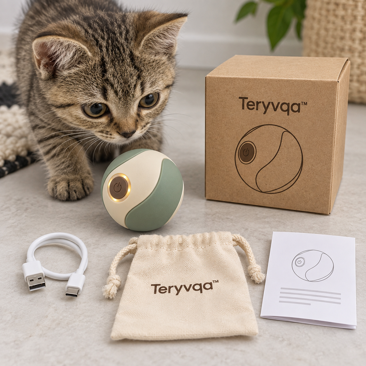 Teryvqa™ SwiftOrbit Smart Rolling Cat Ball