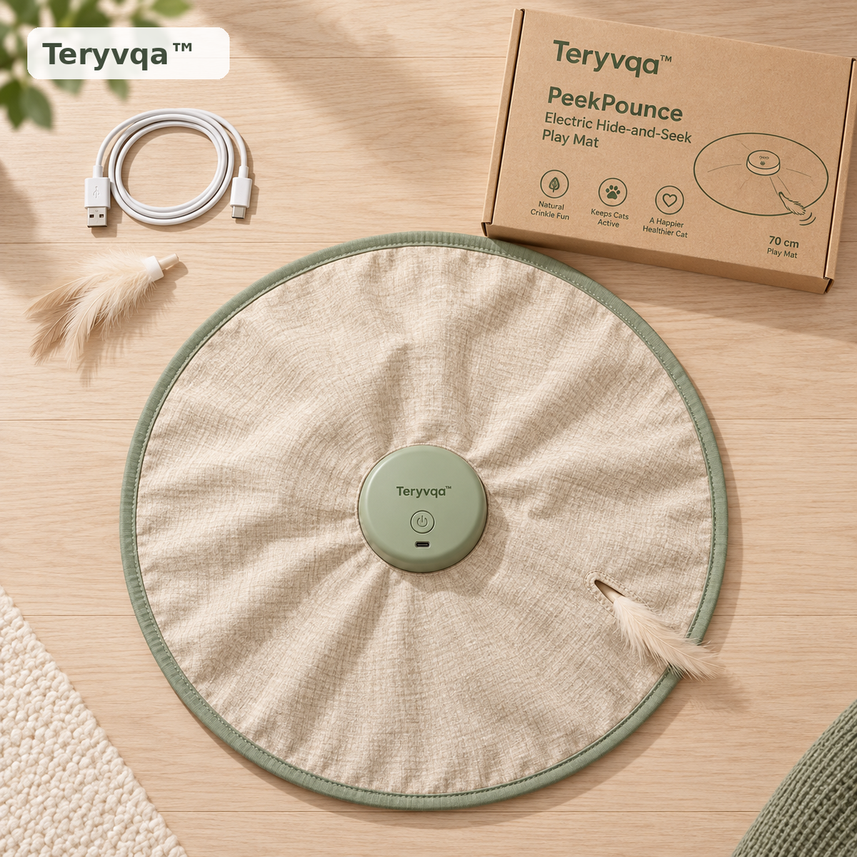 Teryvqa™ PeekPounce Electric Hide-and-Seek Cat Play Mat