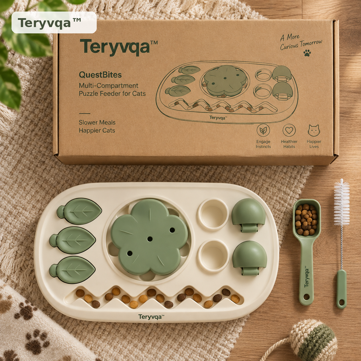 Teryvqa™ QuestBites Multi-Compartment Puzzle Feeder