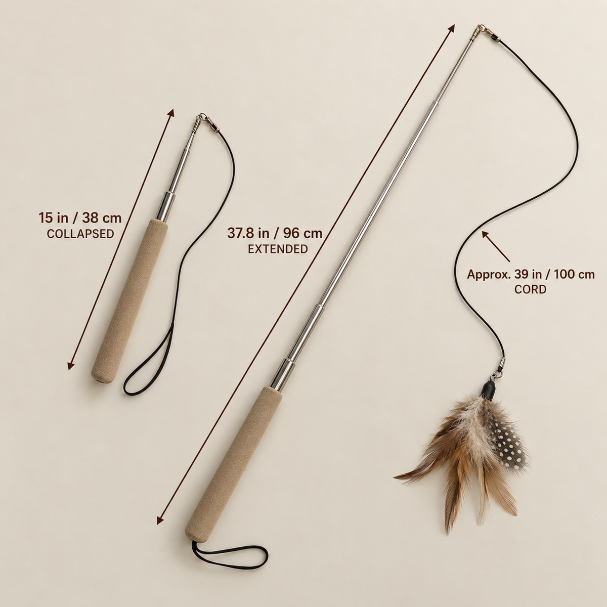 Teryvqa™ FeatherReach Telescopic Cat Wand Gift Set