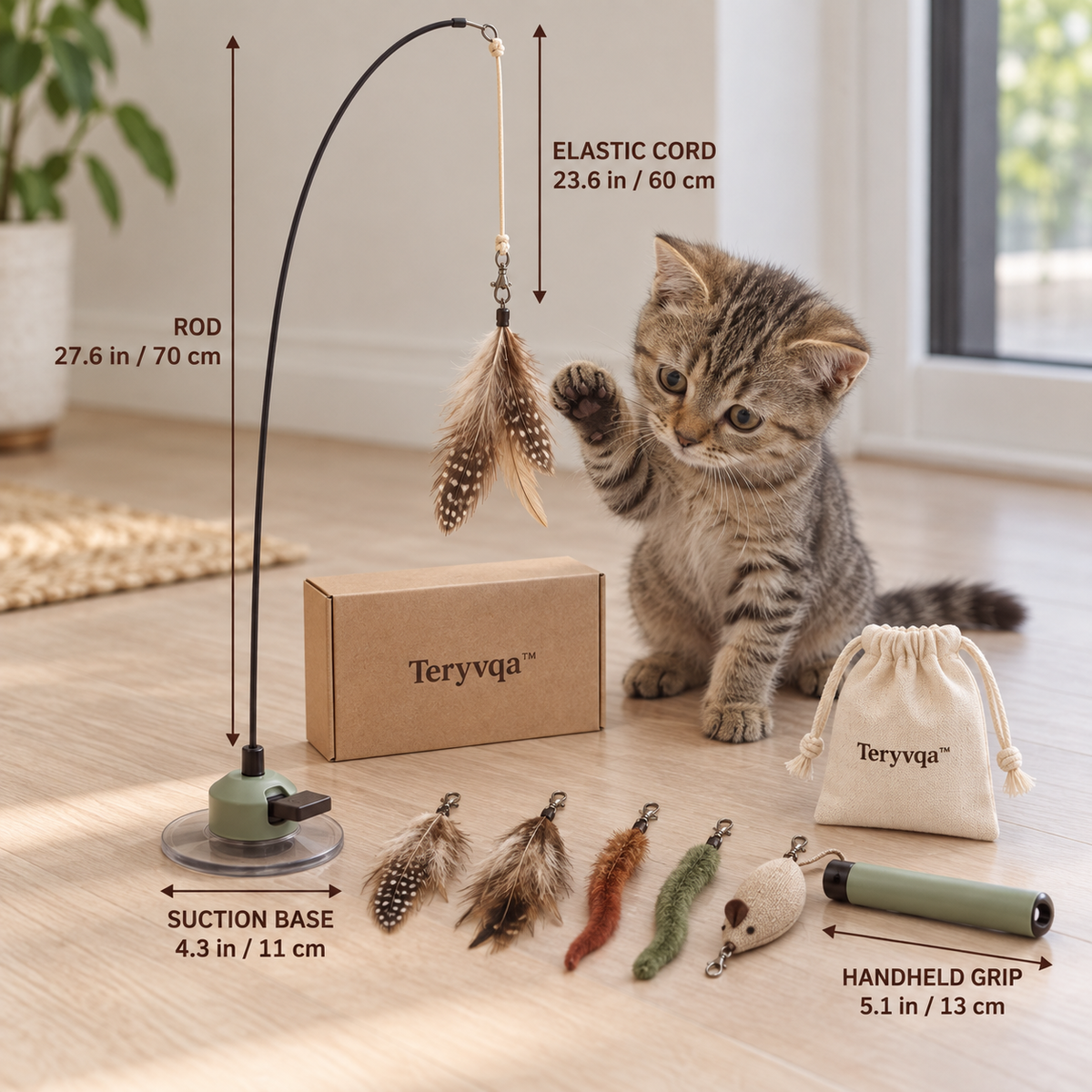 Teryvqa™ BouncePerch Suction Elastic Teaser Set